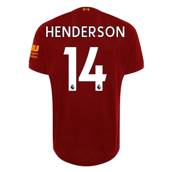 Camiseta Liverpool NO.14 Henderson Replica Primera Ropa 2019/20 Rojo